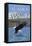 Haines, Alaska, Eagle Fishing-Lantern Press-Framed Stretched Canvas