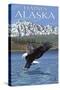 Haines, Alaska, Eagle Fishing-Lantern Press-Stretched Canvas