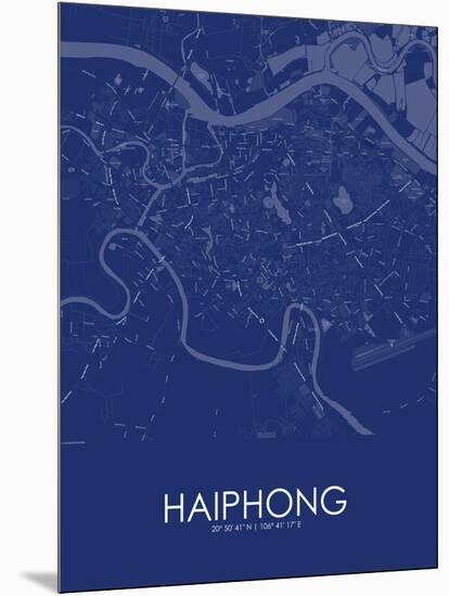 Haiphong, Viet Nam Blue Map-null-Mounted Poster