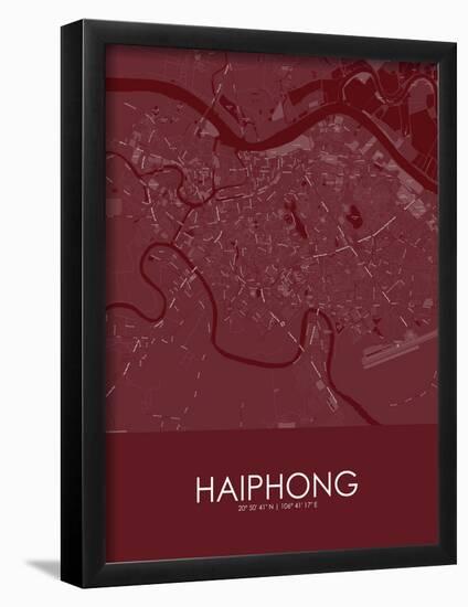 Haiphong, Viet Nam Red Map-null-Framed Poster