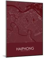 Haiphong, Viet Nam Red Map-null-Mounted Poster