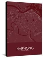 Haiphong, Viet Nam Red Map-null-Stretched Canvas