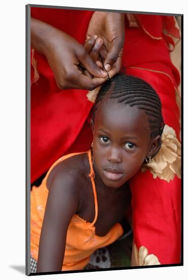 Hair braiding, Dakar, Senegal-Godong-Mounted Photographic Print