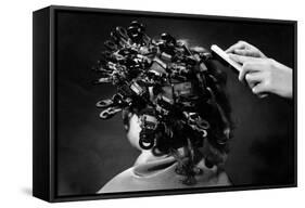 Hair Curling Clips-null-Framed Stretched Canvas