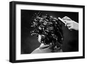 Hair Curling Clips-null-Framed Photographic Print