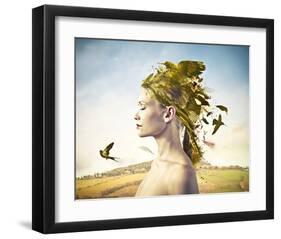 Hair Nest Renaissance Style-null-Framed Art Print