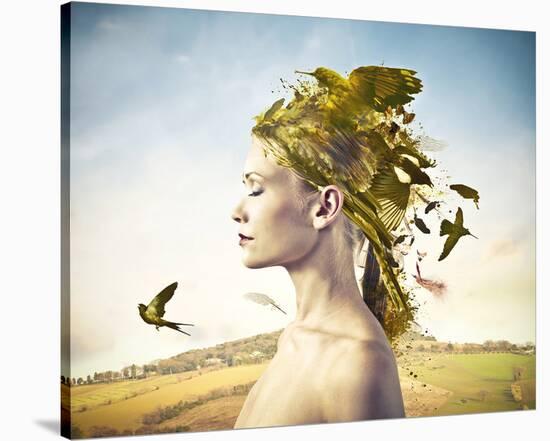 Hair Nest Renaissance Style-null-Stretched Canvas