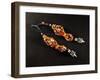 Hair Ornament in Coral, Amber, Semi-Precious Stone and Silver, Morocco-null-Framed Giclee Print