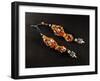 Hair Ornament in Coral, Amber, Semi-Precious Stone and Silver, Morocco-null-Framed Giclee Print