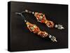 Hair Ornament in Coral, Amber, Semi-Precious Stone and Silver, Morocco-null-Stretched Canvas