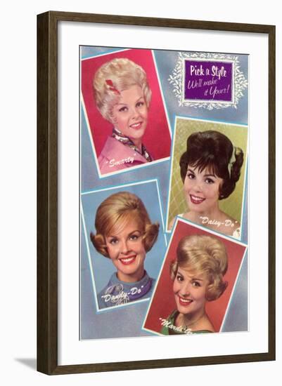 Hair Styles, Retro-null-Framed Art Print