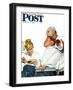 "Haircut and Manicure," Saturday Evening Post Cover, December 11, 1948-George Hughes-Framed Giclee Print