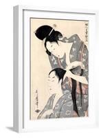 Hairdresser from the Series 'Twelve Types of Women's Handicraft', C.1797-98-Kitagawa Utamaro-Framed Giclee Print