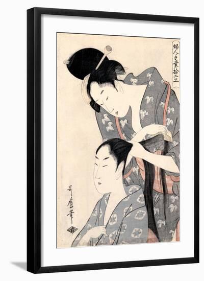 Hairdresser from the Series 'Twelve Types of Women's Handicraft', C.1797-98-Kitagawa Utamaro-Framed Giclee Print