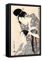 Hairdresser from the Series 'Twelve Types of Women's Handicraft', C.1797-98-Kitagawa Utamaro-Framed Stretched Canvas