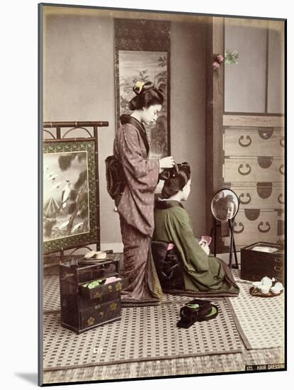 Hairdressing, Japan, circa 1880-Kusakabe Kimbei-Mounted Giclee Print