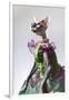 Hairless sphinx cat wearing pearls poses for a portrait-James White-Framed Premium Photographic Print