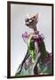 Hairless sphinx cat wearing pearls poses for a portrait-James White-Framed Premium Photographic Print