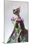 Hairless sphinx cat wearing pearls poses for a portrait-James White-Mounted Photographic Print