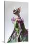 Hairless sphinx cat wearing pearls poses for a portrait-James White-Stretched Canvas