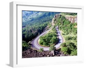 Hairpin Curve, Columbia River Highway, Oregon, USA-William Sutton-Framed Premium Photographic Print