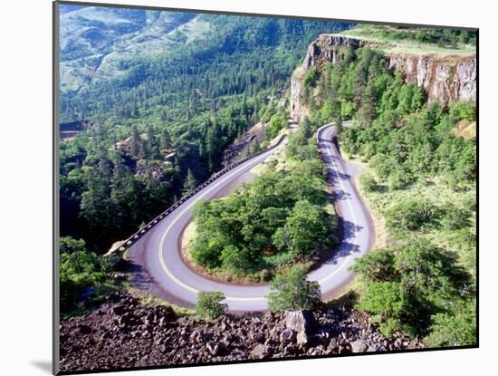 Hairpin Curve, Columbia River Highway, Oregon, USA-William Sutton-Mounted Premium Photographic Print
