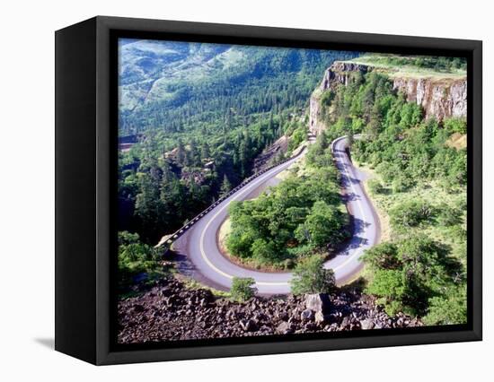 Hairpin Curve, Columbia River Highway, Oregon, USA-William Sutton-Framed Stretched Canvas