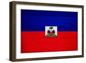 Haiti Flag Design with Wood Patterning - Flags of the World Series-Philippe Hugonnard-Framed Art Print