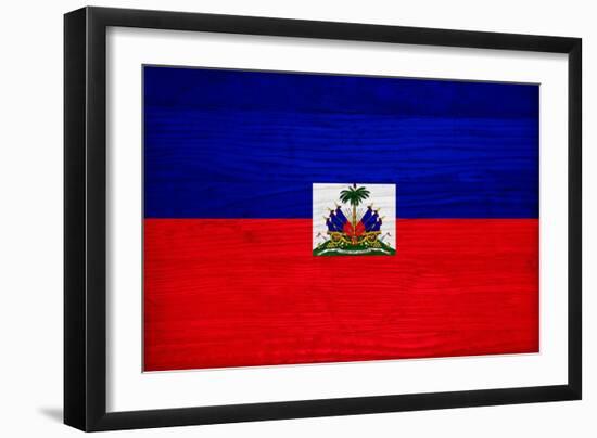 Haiti Flag Design with Wood Patterning - Flags of the World Series-Philippe Hugonnard-Framed Art Print