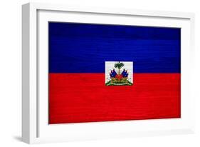 Haiti Flag Design with Wood Patterning - Flags of the World Series-Philippe Hugonnard-Framed Art Print