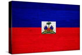 Haiti Flag Design with Wood Patterning - Flags of the World Series-Philippe Hugonnard-Stretched Canvas
