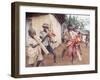 Haitian Children Playing Long Cylindrical Musical Instruments Made of Bamboo-Lynn Pelham-Framed Photographic Print