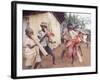 Haitian Children Playing Long Cylindrical Musical Instruments Made of Bamboo-Lynn Pelham-Framed Photographic Print