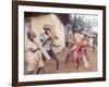 Haitian Children Playing Long Cylindrical Musical Instruments Made of Bamboo-Lynn Pelham-Framed Photographic Print