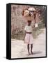 Haitian Woman Carrying Large Basket with Her Market Shopping on Her Head-Lynn Pelham-Framed Stretched Canvas