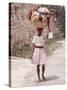 Haitian Woman Carrying Large Basket with Her Market Shopping on Her Head-Lynn Pelham-Stretched Canvas