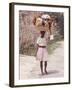 Haitian Woman Carrying Large Basket with Her Market Shopping on Her Head-Lynn Pelham-Framed Photographic Print