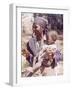 Haitian Woman Smoking a Pipe while Holding a Baby-Lynn Pelham-Framed Photographic Print