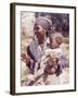 Haitian Woman Smoking a Pipe while Holding a Baby-Lynn Pelham-Framed Photographic Print