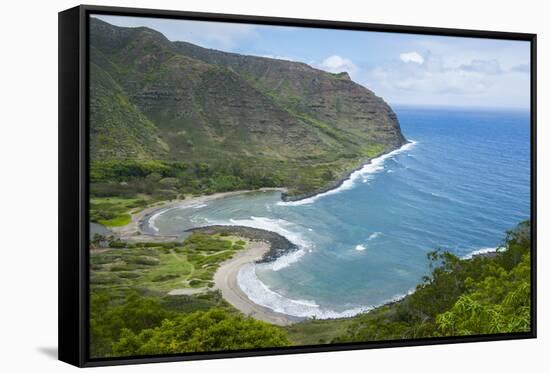 Halawa Bay on the Island of Molokai, Hawaii, United States of America, Pacific-Michael Runkel-Framed Stretched Canvas