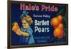 Hale's Pride Pear Crate Label - Suisun, CA-Lantern Press-Framed Art Print
