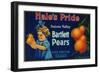 Hale's Pride Pear Crate Label - Suisun, CA-Lantern Press-Framed Art Print