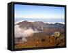 Haleakala Crater From Crater Rim and Silversword in Foreground Haleakala National Park, Maui, HI-Bernard Friel-Framed Stretched Canvas