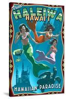Haleiwa, Hawai'i - Mermaids-Lantern Press-Stretched Canvas