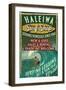 Haleiwa, Hawaii - Surf Shop Vintage Sign (Honolulu Version)-Lantern Press-Framed Art Print