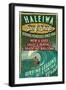 Haleiwa, Hawaii - Surf Shop Vintage Sign (Honolulu Version)-Lantern Press-Framed Art Print