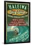 Haleiwa, Hawaii - Surf Shop Vintage Sign (Honolulu Version)-Lantern Press-Framed Art Print