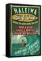 Haleiwa, Hawaii - Surf Shop Vintage Sign-Lantern Press-Framed Stretched Canvas