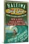 Haleiwa, Hawaii - Surf Shop Vintage Sign-Lantern Press-Mounted Art Print