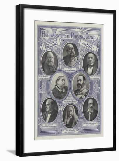 Half a Century of Personal Change, Leaders of England in 1842-null-Framed Giclee Print